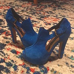 STEVEN PUMPS IN BLUE SUEDE